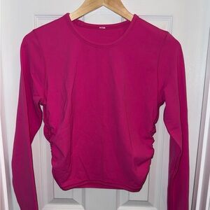 Luluemon Athletica Pink All It Takes Nulu Long Sleeve Crop Top Small Athleisure